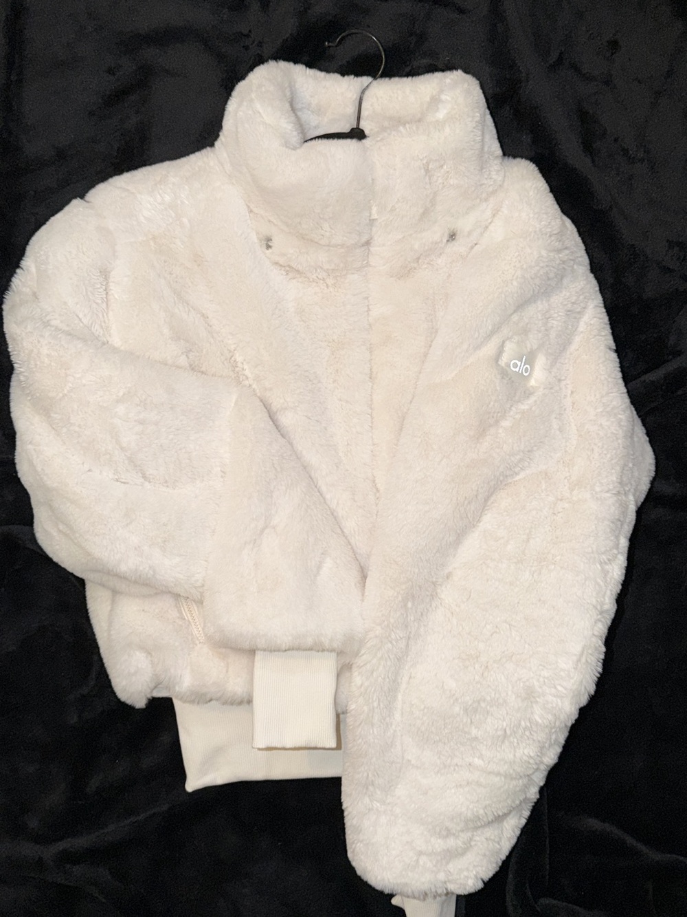 ALO Yoga Cream Plush Funnel-Neck Teddy Jacket